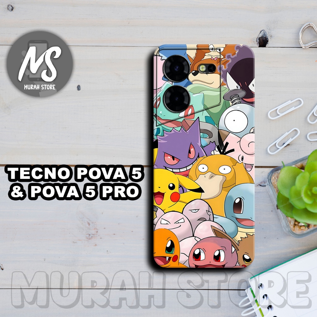 Softcase Karet TECNO POVA 5 & POVA 5 PRO/MS53/Motif POKEMON/Case TECNO POVA 5 PRO/Silikon TECNO POVA