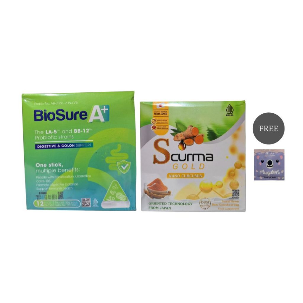 

BIOSURE A+ Minuman Susu Probiotik & Scurma Ekstrak Kunyit Jahe Isi 12 Sachet