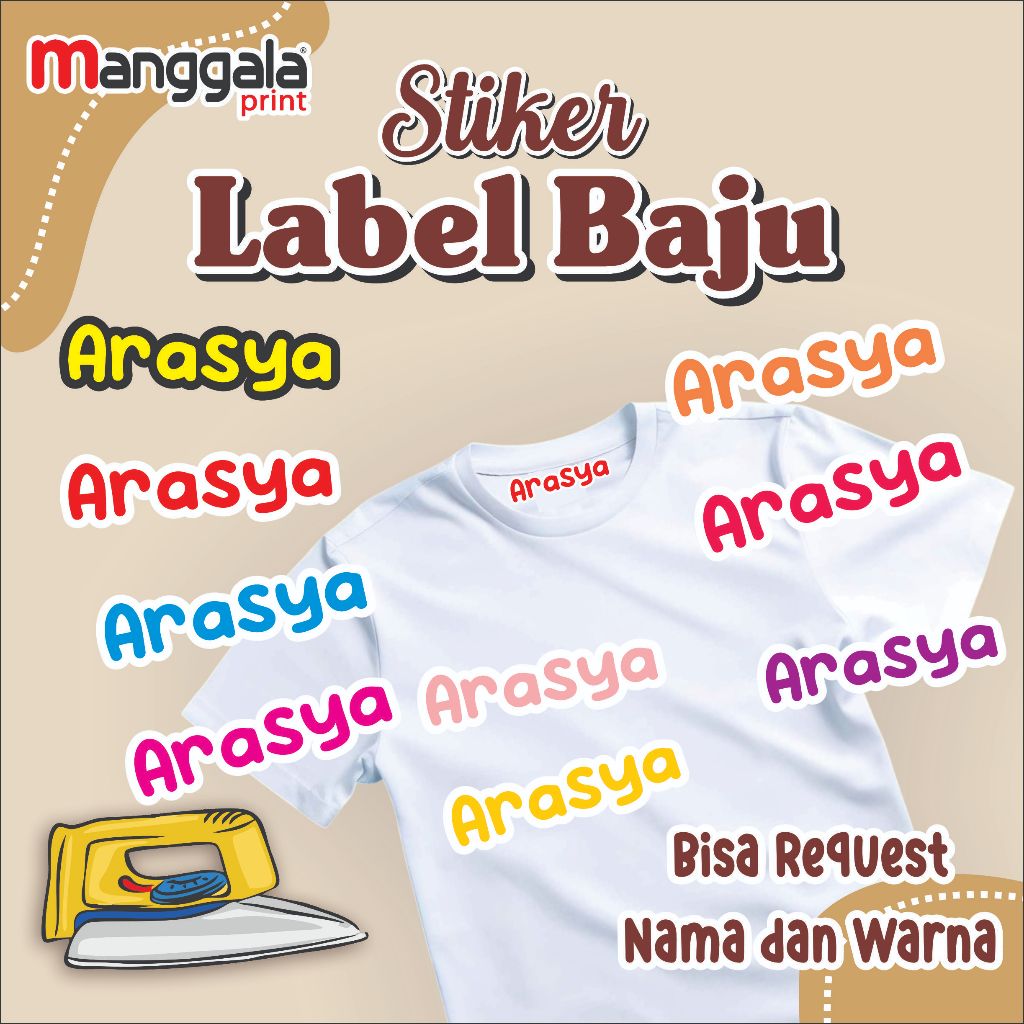 

Sablon Setrika Stiker Label Nama Baju Sekolah DTF FREE CUSTOM NAMA Stiker DIY Kaos Stiker Label Baju Murah Sablon Setrika