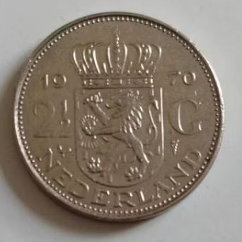 Koin Kuno 2.5 Gulden Juliana Nederland 1969 - 1980