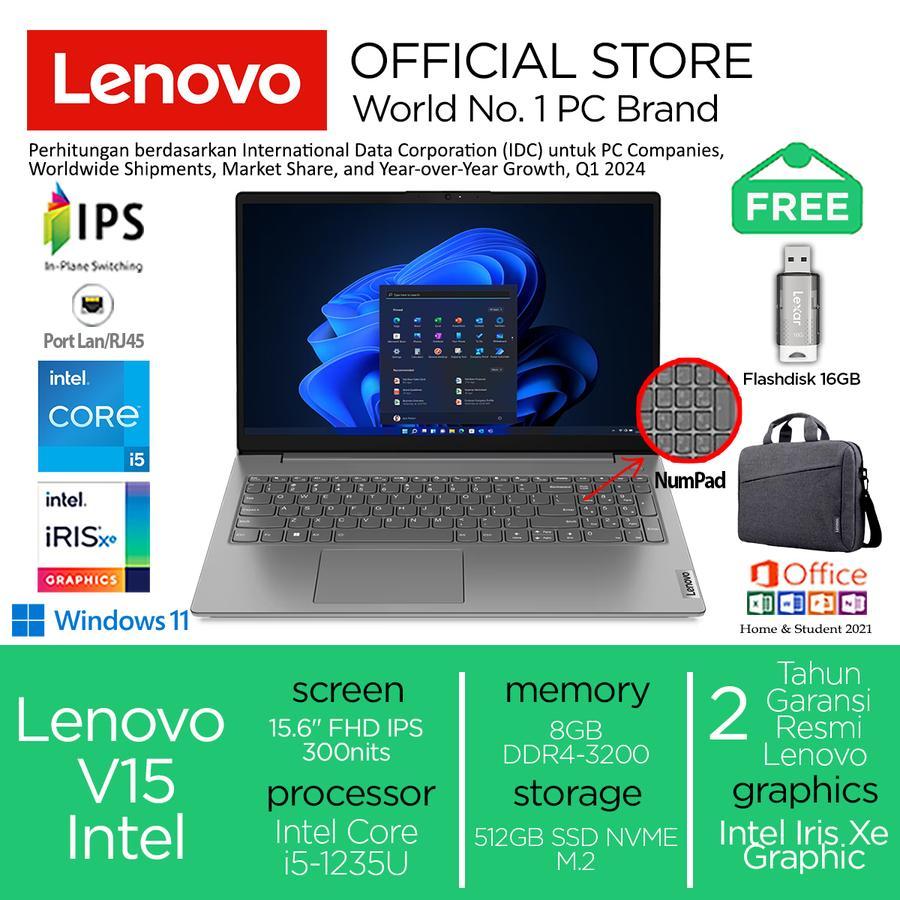 Lenovo V15 G3 i5-1235U 512GB SSD 8GB IPS Win11+OHS - 8GB_STANDAR, TANPA_ANTIGORES
