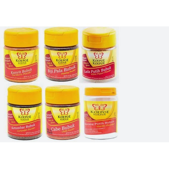 

KOEPOE KOEPOE ( Bawang Putih / Kunyit / Lada Putih / Pala / Cabe Bubuk / Ketumbar)