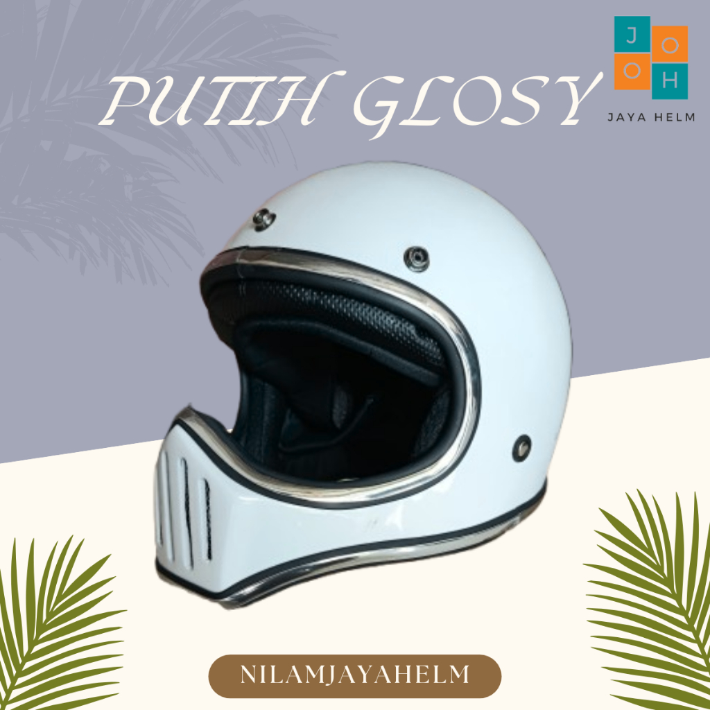 Helm Cakil Custom – Retro Full Face pria