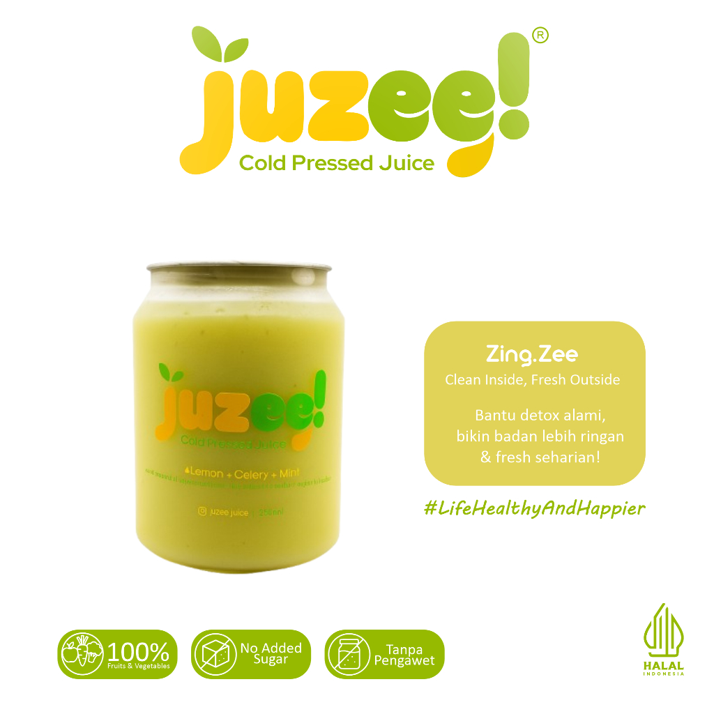 

JUZEE! Cold Pressed Juice/Jus 100% Buah dan Sayuran - ZingZee 250ml