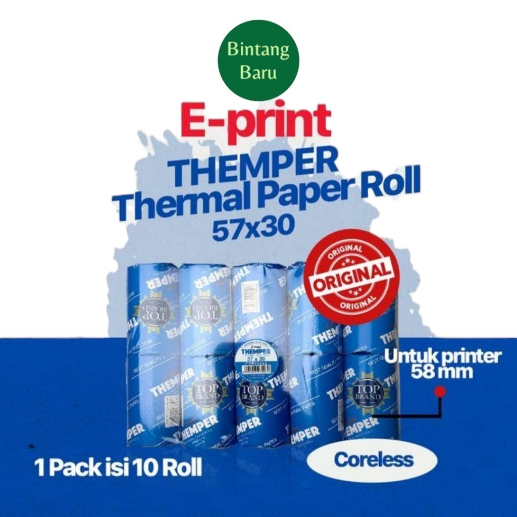 

Themper thermal paper Eprint 57x30 kertas Thermal coreless