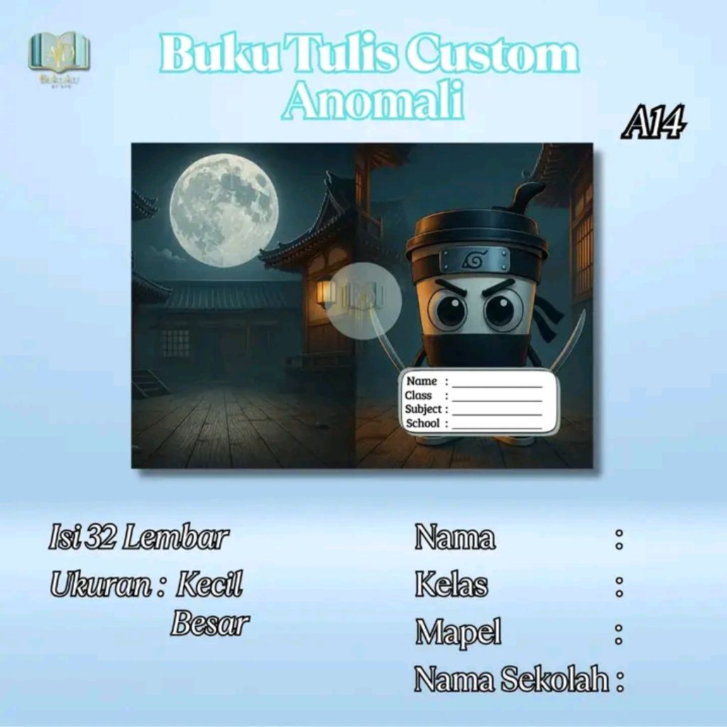 

Buku Tulis Custom Tema Ninja2