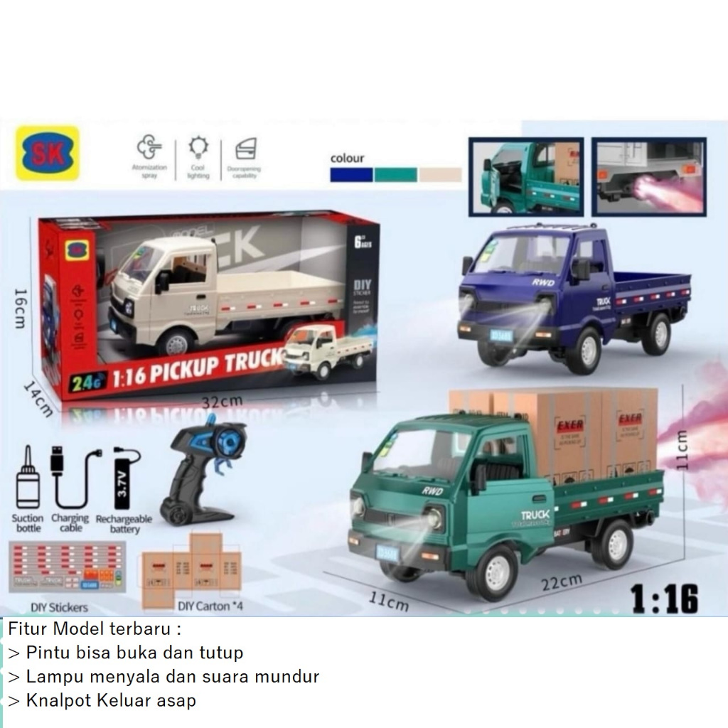 mobil remote control carry pick up rc car carry box cargo mainan hobi mobil remote control pickup rc