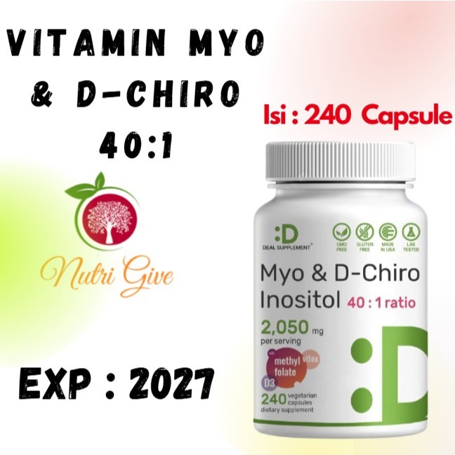 Deal Supplement Myo-Inositol & D-Chiro Inositol 2050 mg Fertility Support 240 Vegetarian Capsules PC
