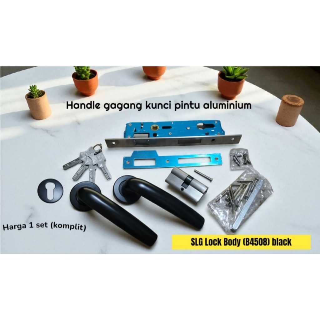 Kunci Aluminium 1 set, Kunci pintu aluminium full set lengkap, Handle pintu Kamar