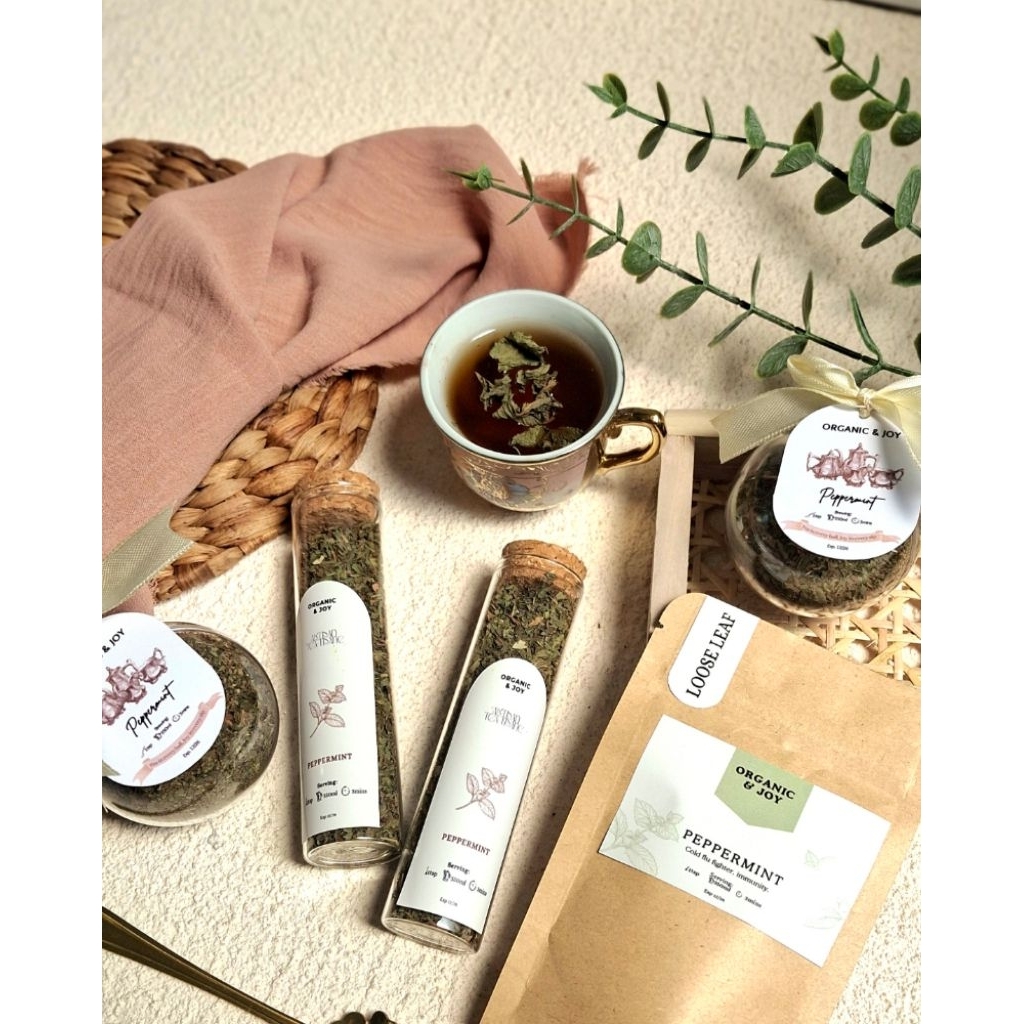 

Organic&Joy• Teh Daun Peppermint/Pure rolled peppermint leaves (anti flu,refresh energy,untuk pernafasan,pepermint,teh daun mint premium,mint leaves,teh herbal mint,tisane)