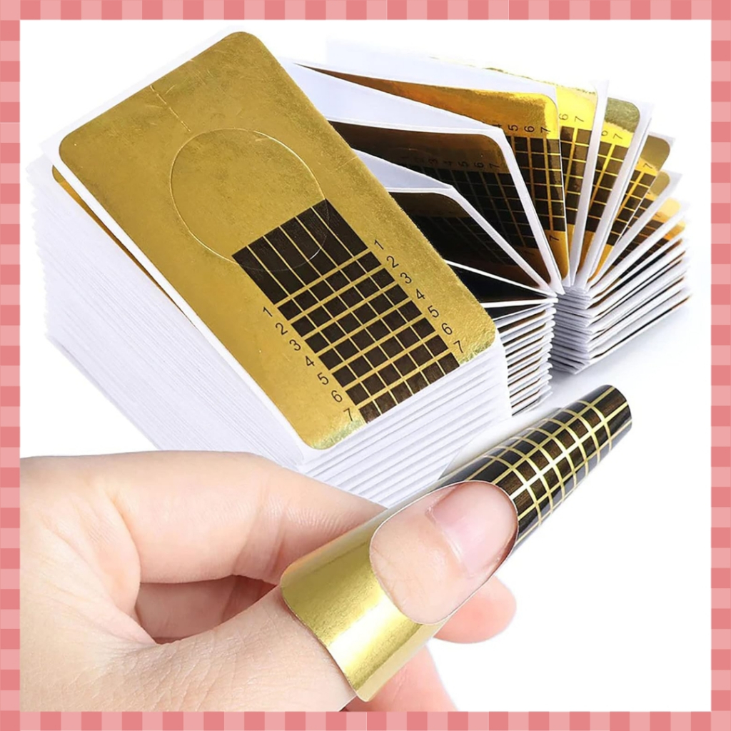 1 PCS Cetakan Kuku Palsu Emas Gold Nail Form Cetakan Nail Extention - KU012