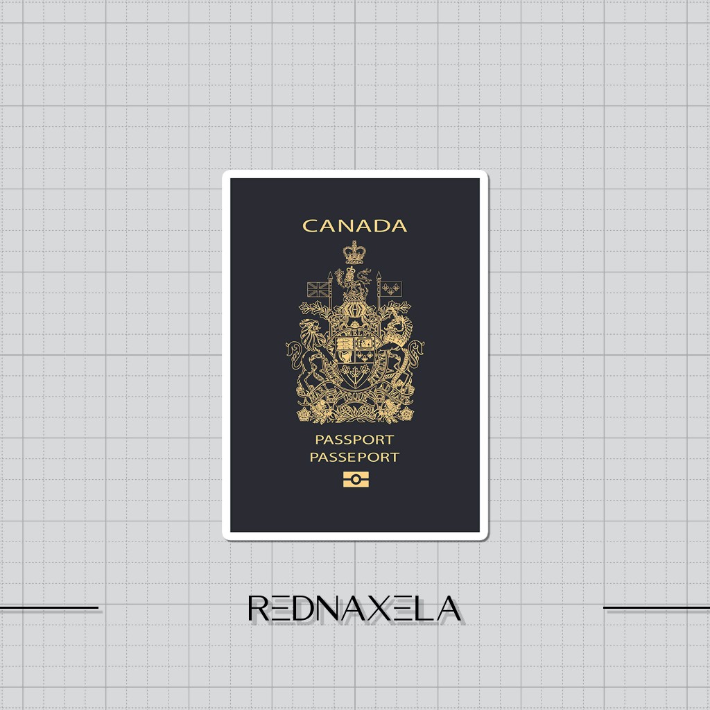 

Stiker Vinyl Canada Passport Design Stiker Koper Outdoor Travel Sticker