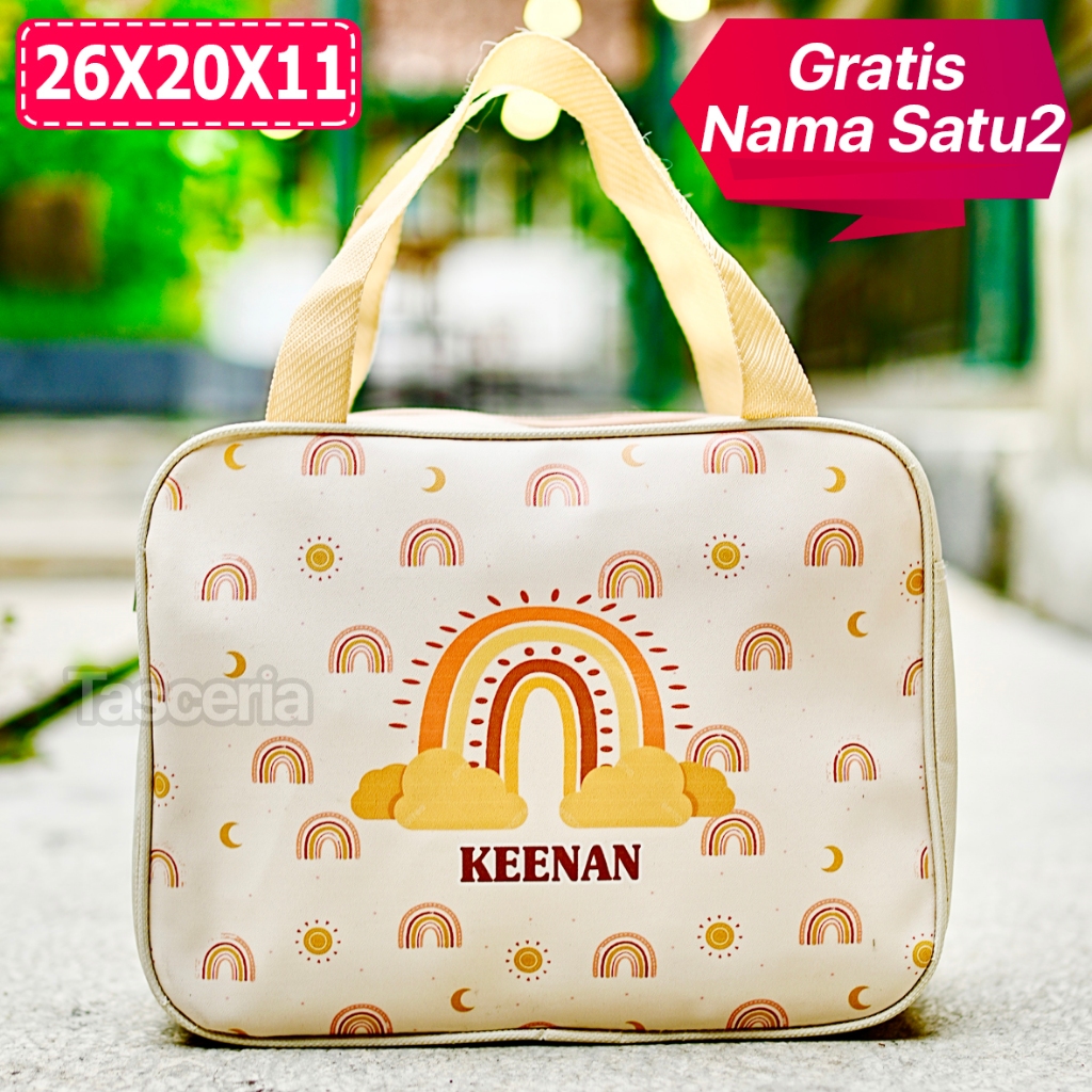 

Tas Ulang Tahun Anak Bingkisan Resleting Gambar Rainbow pelangi Bahan tebal