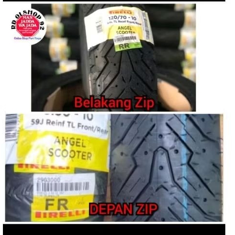 Ban Piaggio Zip Merk Pirelli Depan Belakang Ring 10"