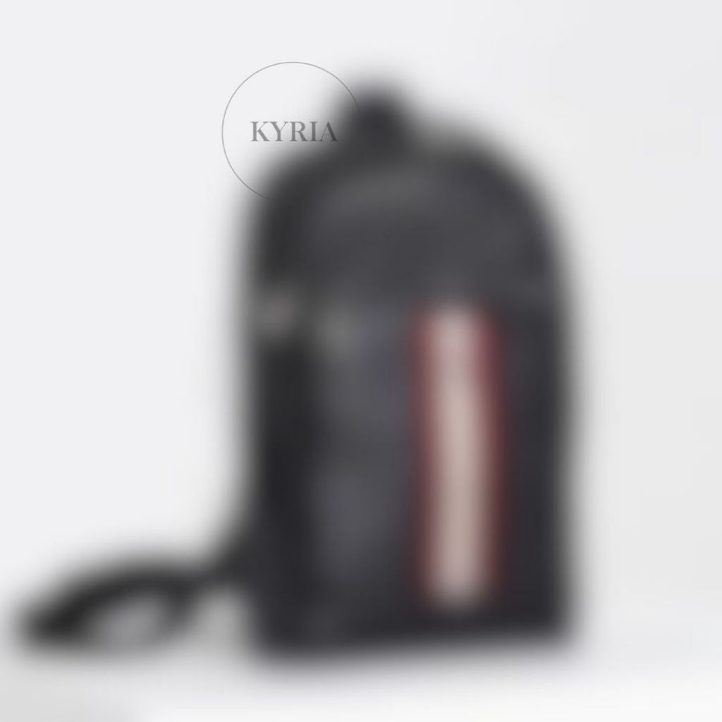 TAS PRIA SLING BAG BALLY HARI LEATHER ZIPPER FULL BLACK RED STRIPE