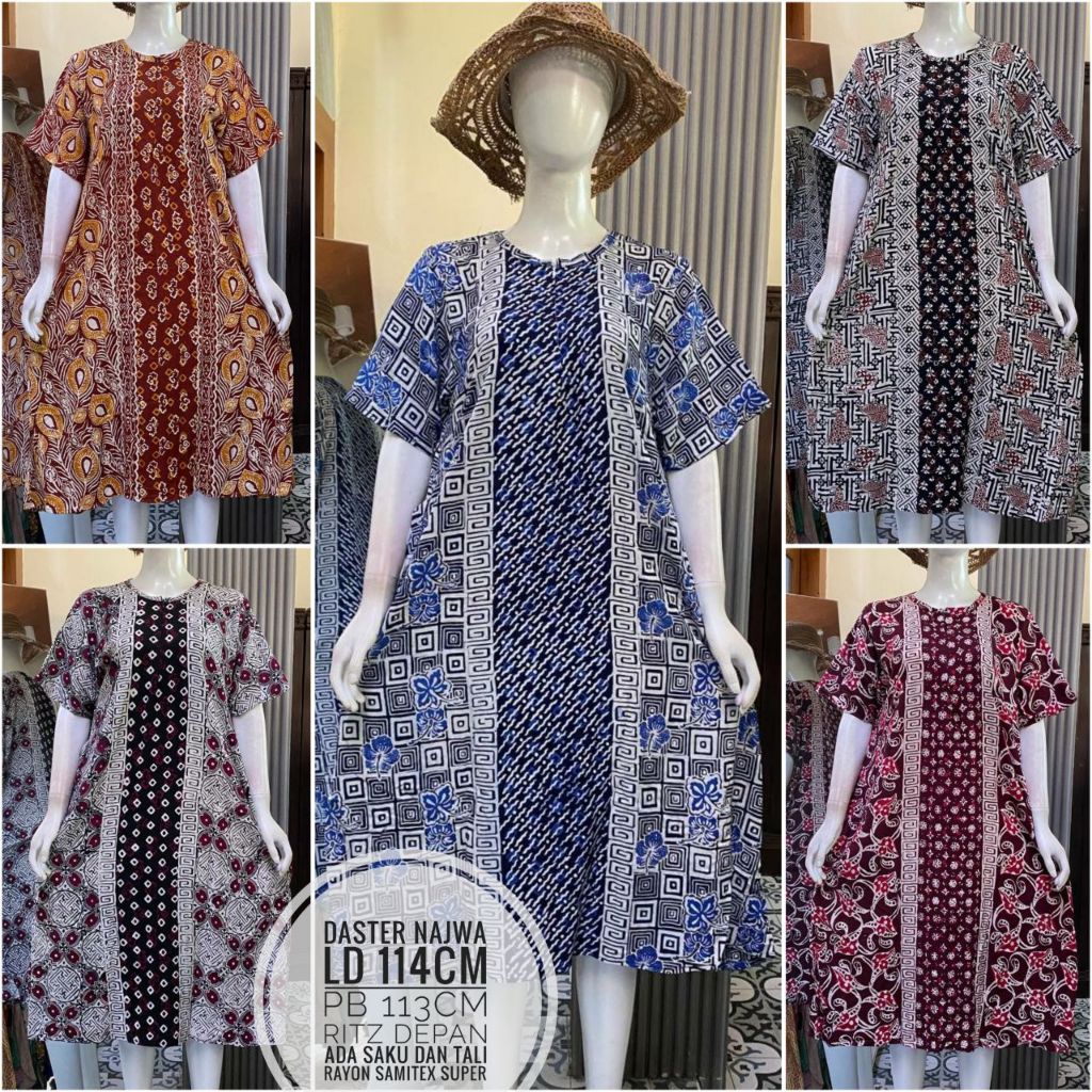 BRS - Daster Batik Cap Najwa Rayon Premium Pekalongan, Adem, Tebal, Kekinian, Busui