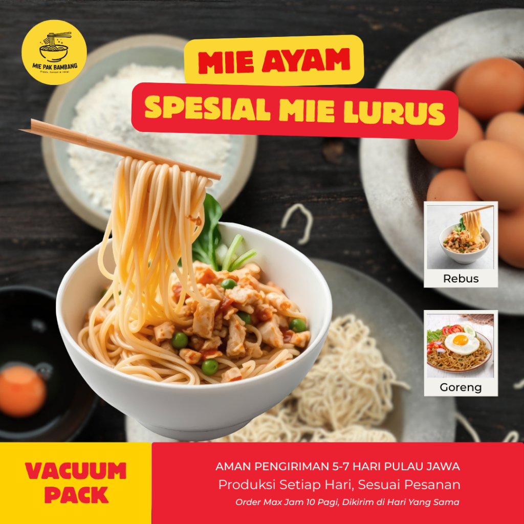 Mie Gacoan Mentah 1kg – Mie Basah Frozen, Varian Mie Ayam, Mie Yamin, Mie Bakmi, Mie Ramen, Gepeng &