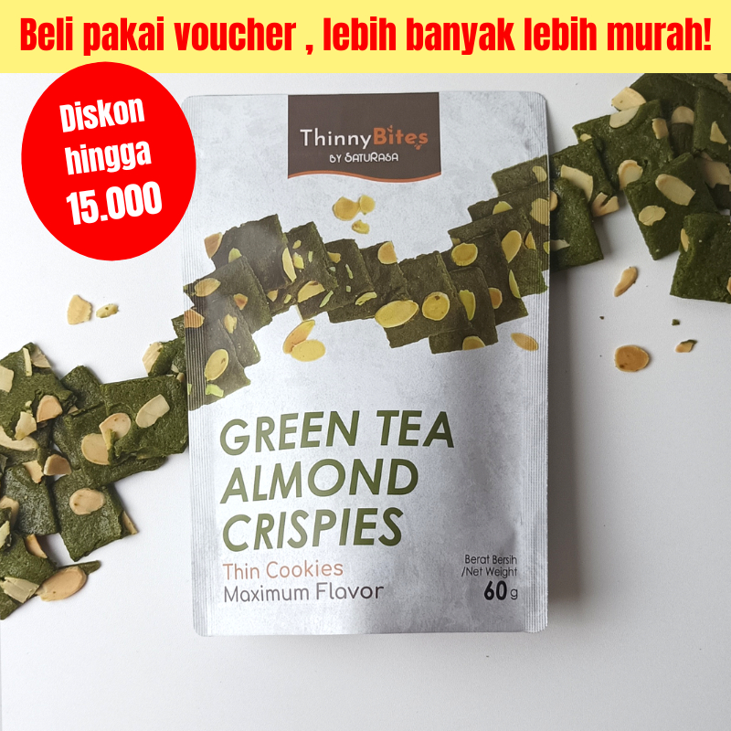 

ThinnyBites Green Tea Almond Crispies Keripik Brownies Crispy Greentea