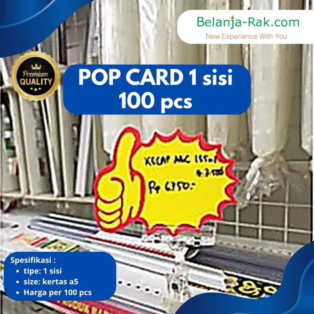 

Pop Card 1 Sisi Jempol Popcard Kertas 1 Sisi bentuk Jempol isi 100pcs