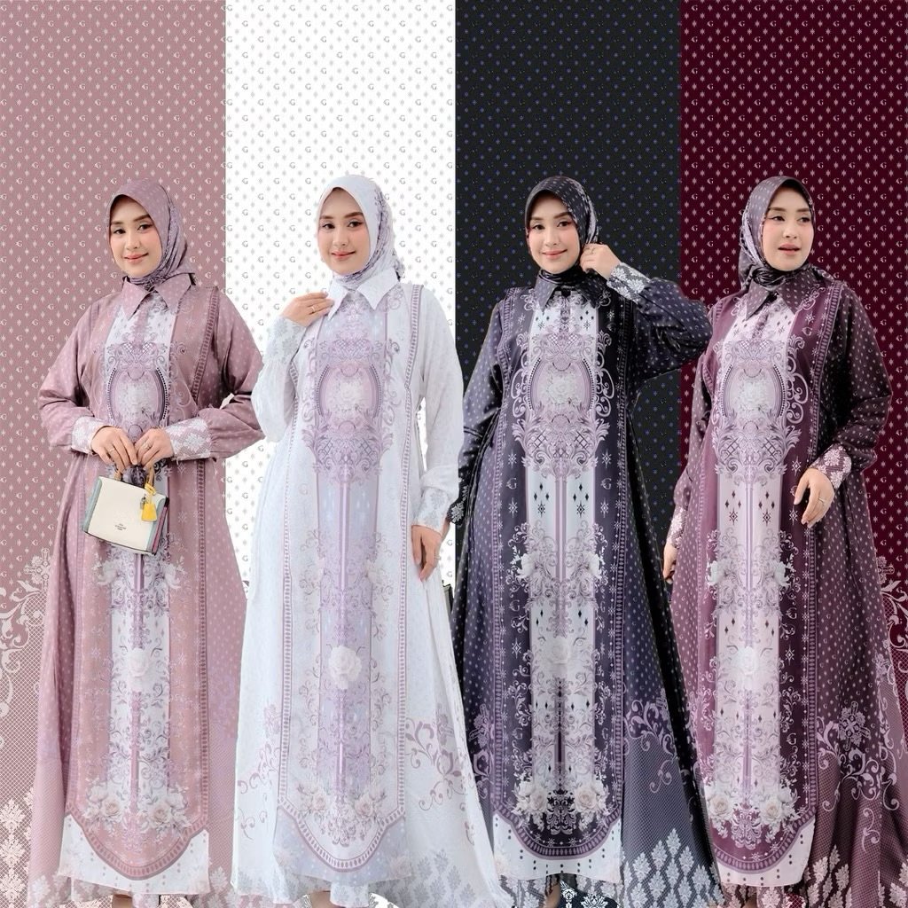 Gamis MARYAM mix outer, gamis premium, gamis terbaru, gamis lebaran, gamis muslimah, dress, gamis