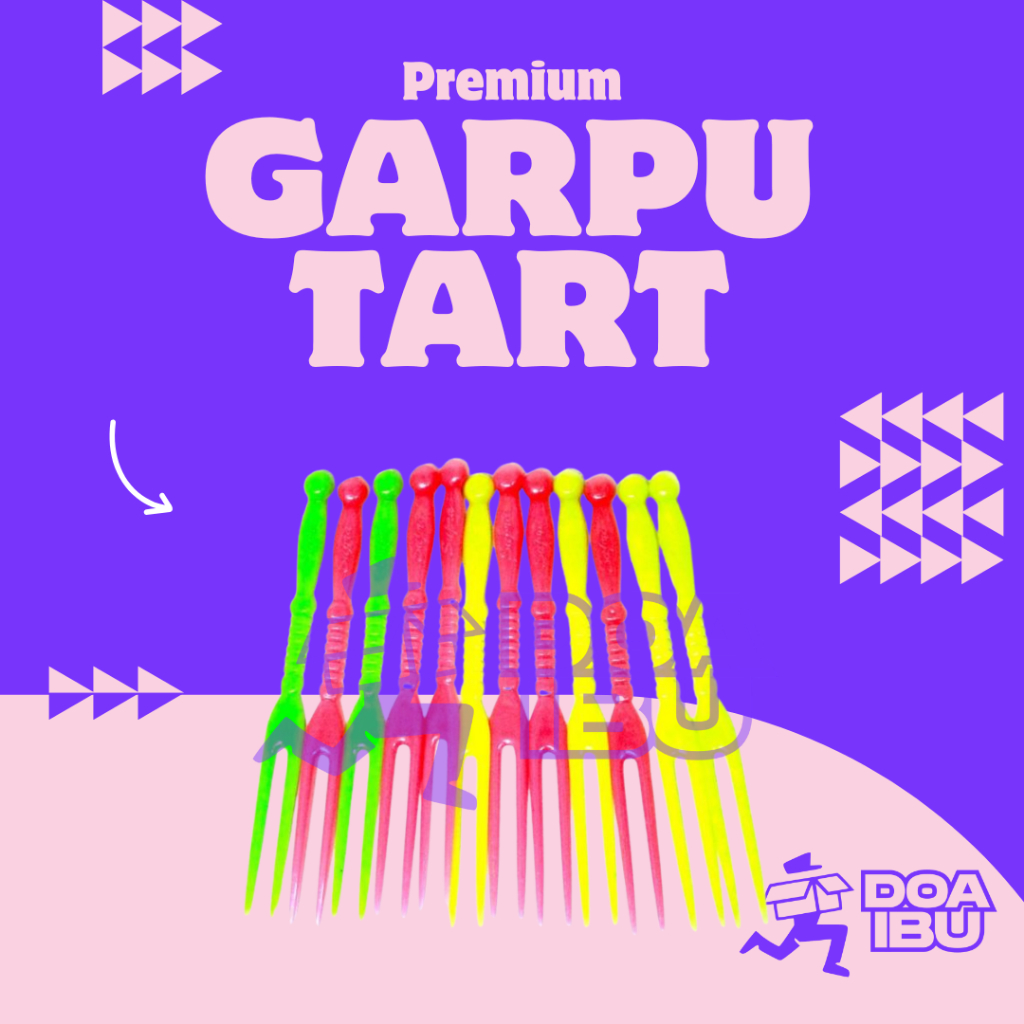 [50 pcs] garpu tart mika / garpu tart plastik kue / garpu cake ulang tahun / garpu mini kue tart (is