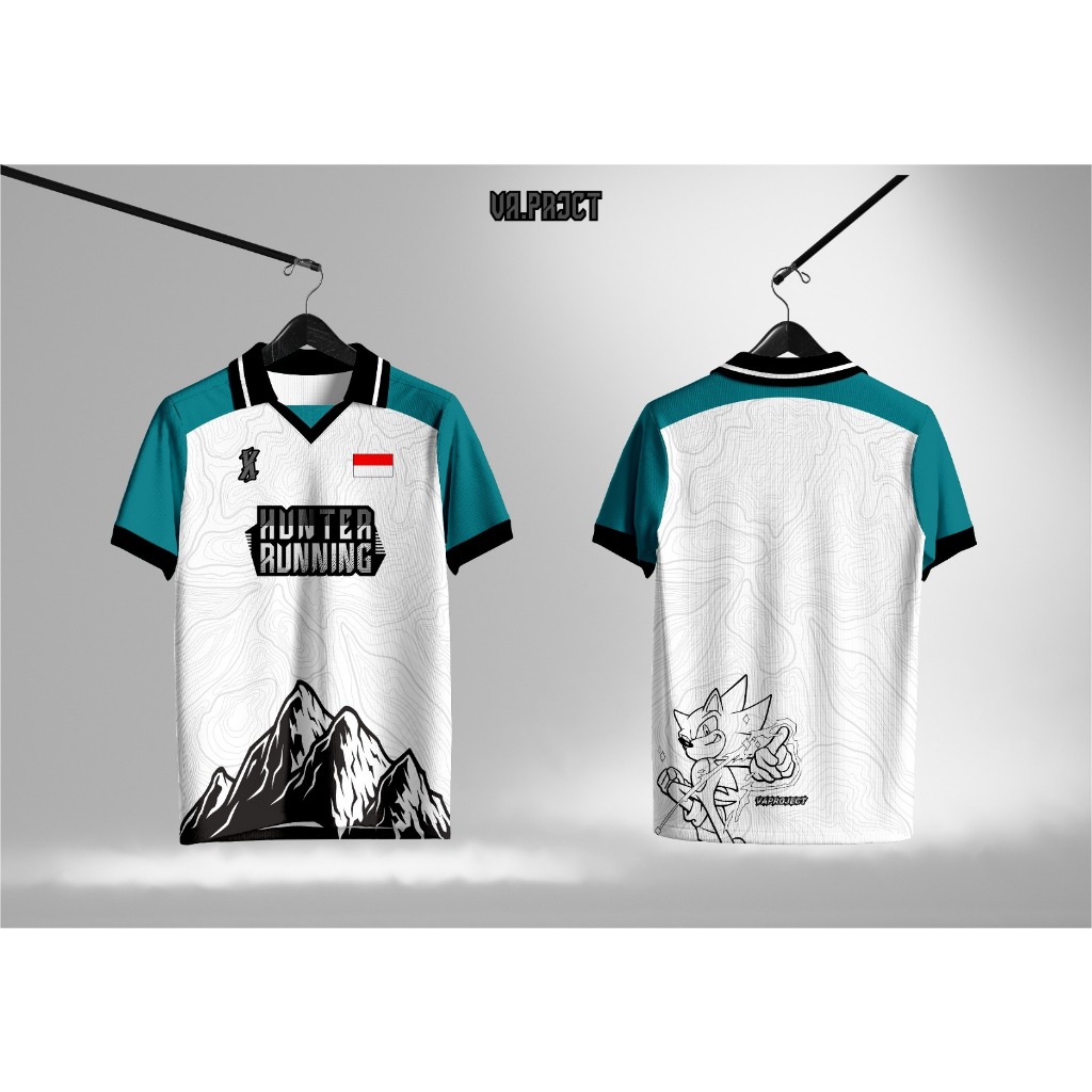JERSEY VINTAGE VNECK POLO CUSTOM / HUNTER RUNNING