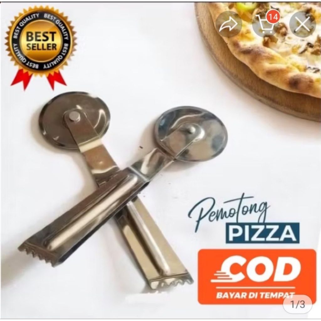 pisau pizza cutter stainless/ pisau pizza roll/ pemotong pizza