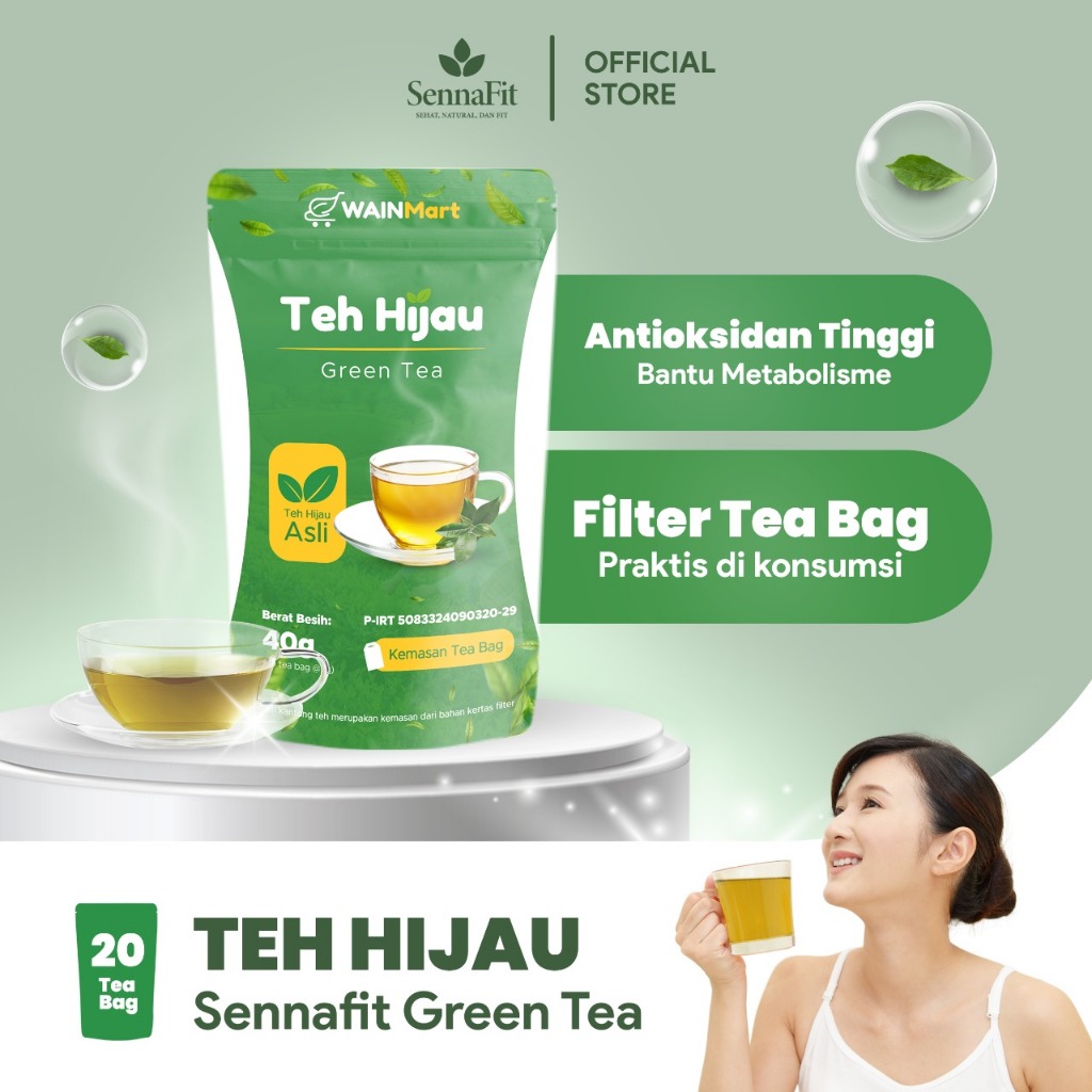 

Wainmart Teh Hijau Green Tea Teh Celup Pelangsing Alami dan Peluntur Lemak Diet Detox