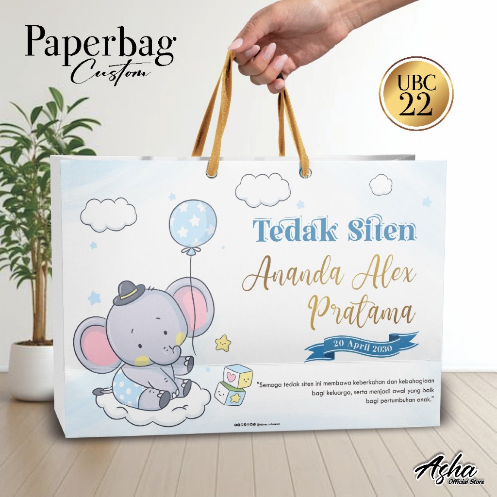 

TAS HAMPERS ULANG TAHUN LUCU MURAH - PAPER BAG TEDAK SITEN ANNIVERSARY CUSTOM FOTO BAHAN BRIEF CARD