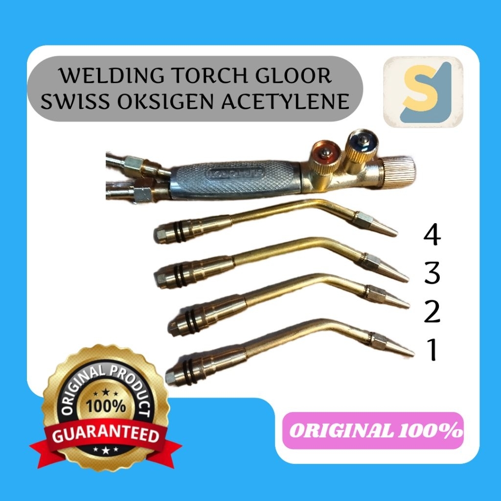 *1 SET ALAT LAS/WELDING TORCH GLOOR ORIGINAL BLENDER LAS SWISS OKSIGEN ACETYLENE KARBIT ASLI*