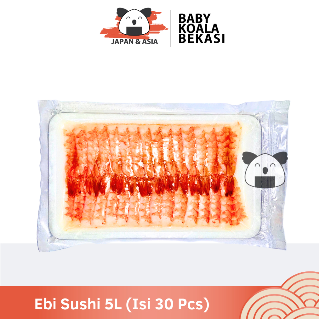 

EBI SUSHI Isi 30 Pcs & 6 Pcs | Japan Boiled Shrimp for Sushi | Udang Rebus Frozen -BKB