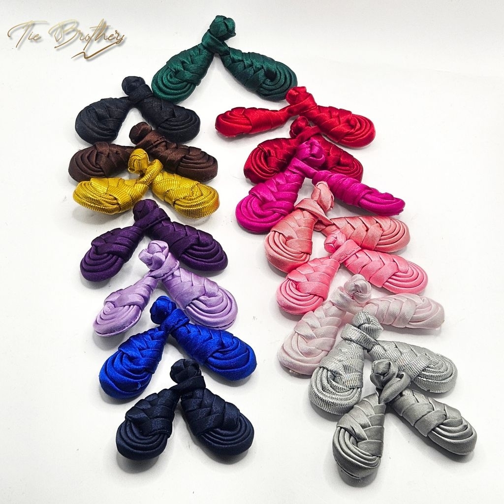 kancing shanghai chinese button model keong qibao cheongsam changsan satin tebal bagus gold, silver,