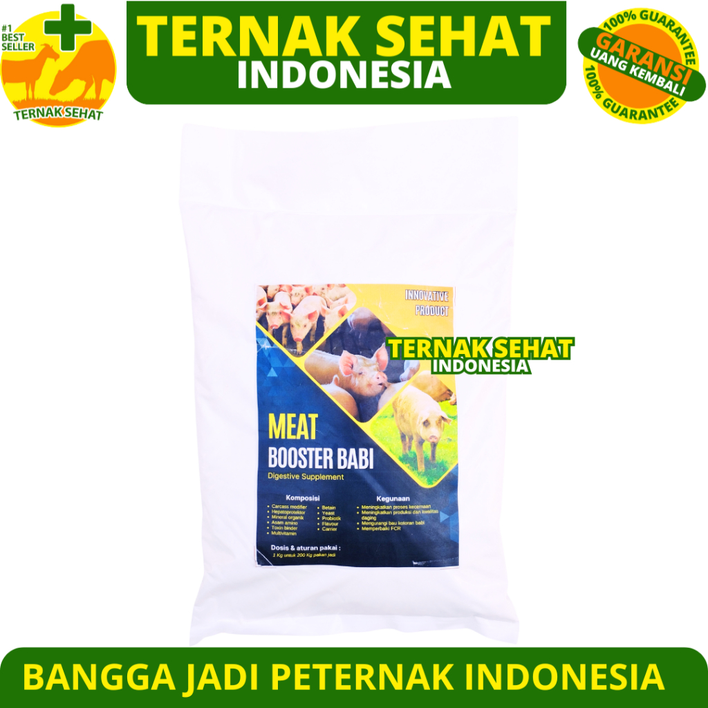 MEAT BOOSTER BABI 1 KG - Premix Babi Pemacu Pertumbuhan Penggemukan & Karkas Modifier