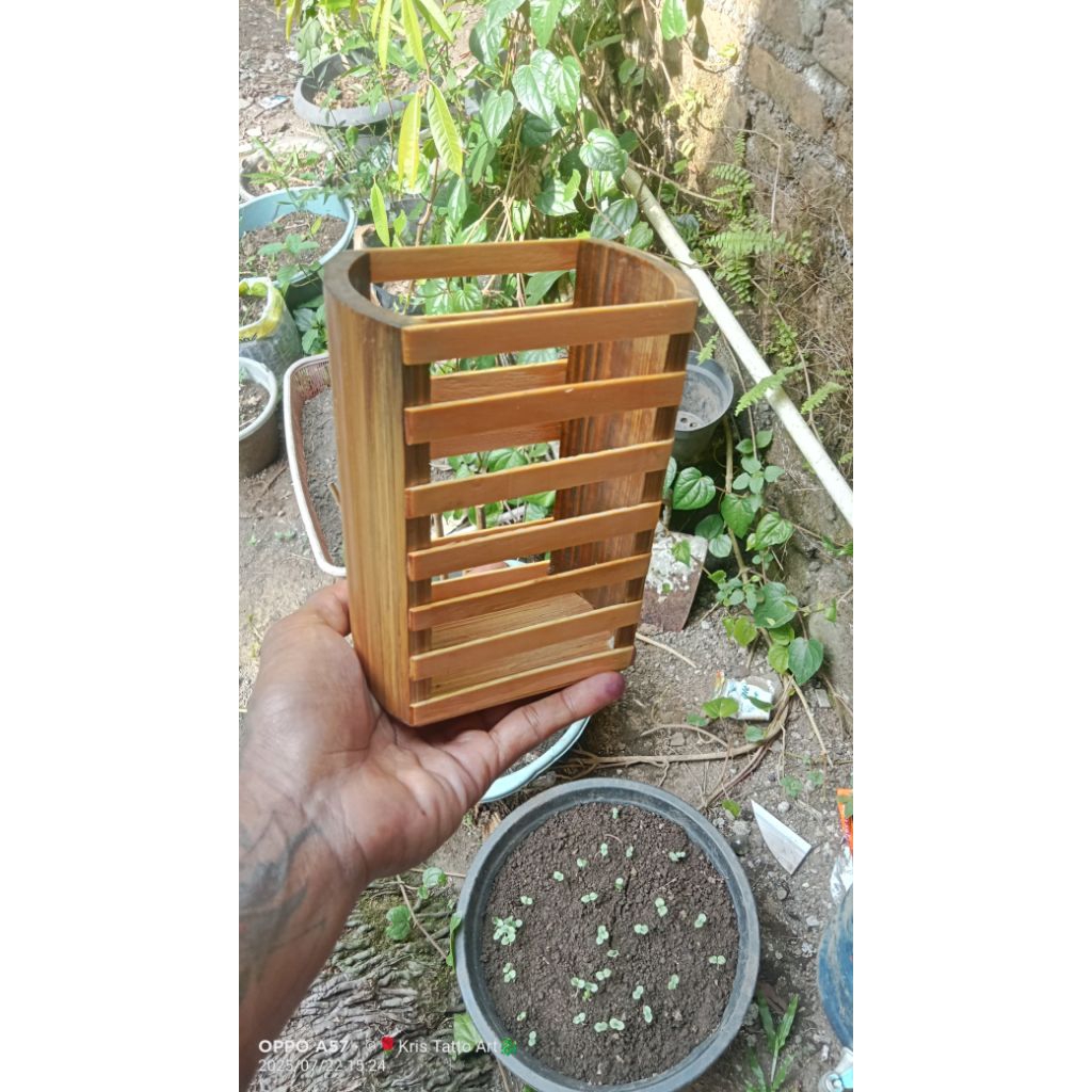 Tempat Pensil bambu / tempat sendok / prakarya kerajinan tangan