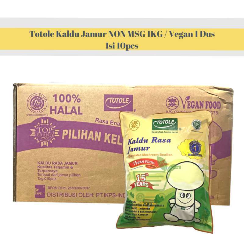 

Totole Kaldu Jamur NON MSG 1KG Vegan 1 Dus Isi 10pcs