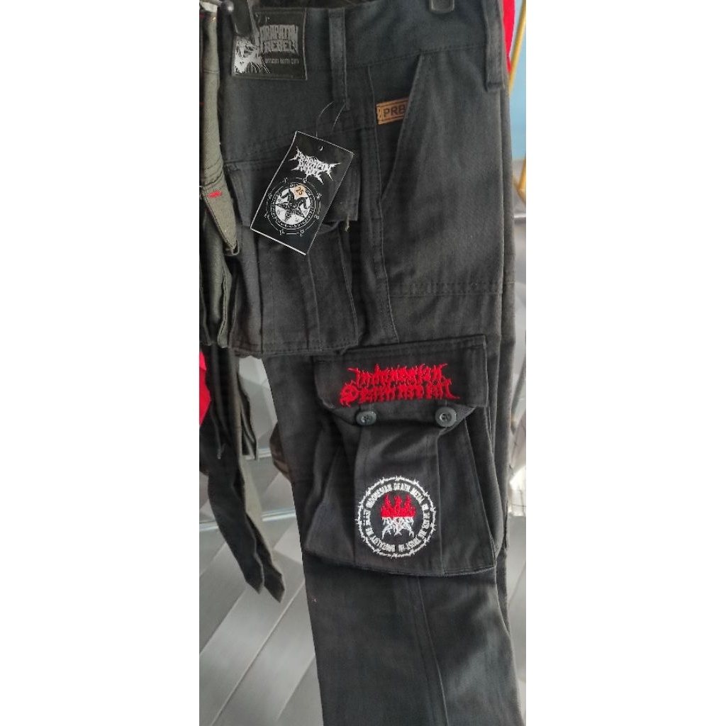 cargo panjang hitam prapatan rebel anak size 25