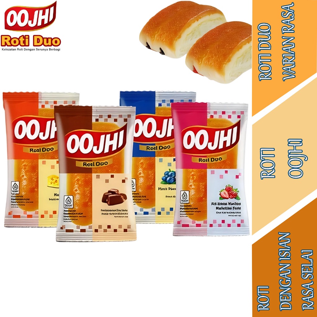 

Roti Dengan Isian Rasa Selai - Roti Oojhi - Roti Duo Varian Rasa - 55gr