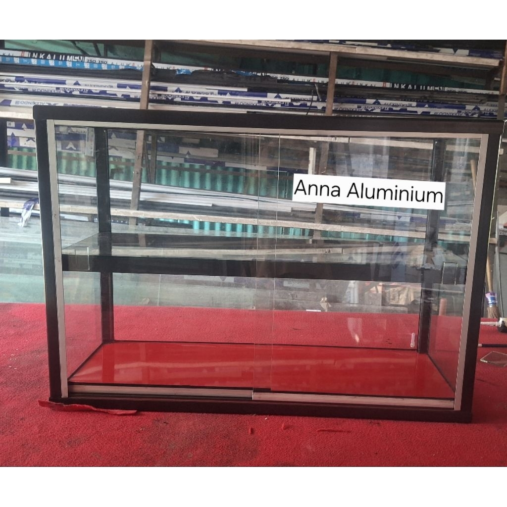 Etalase Kaca Makanan / Etalase kaca Aluminium Warung / Warteg dll Ukuran 100 cm