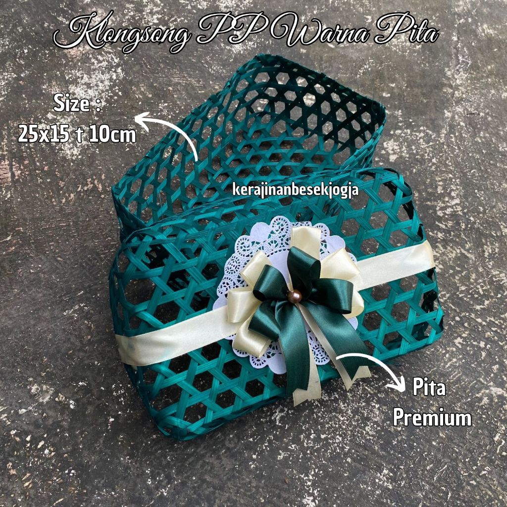 

KERANJANG KUE KERING | KLONGSONG 25X15 T 10CM WARNA PITA MUAT TOPLES BULAT 250GR 2PCS