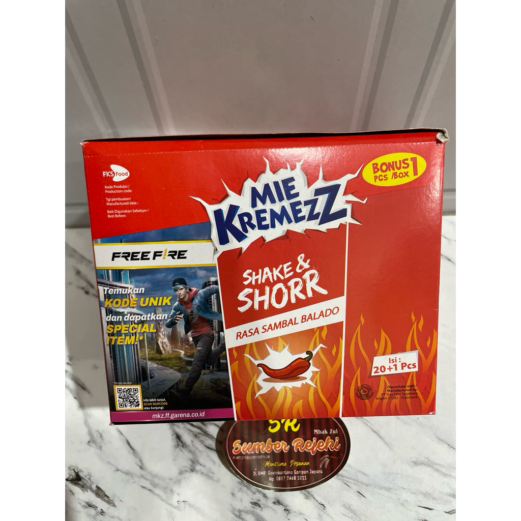 

MIE KREMEZ SHAKE&SHORR BALADO ISI 20+1 pcs