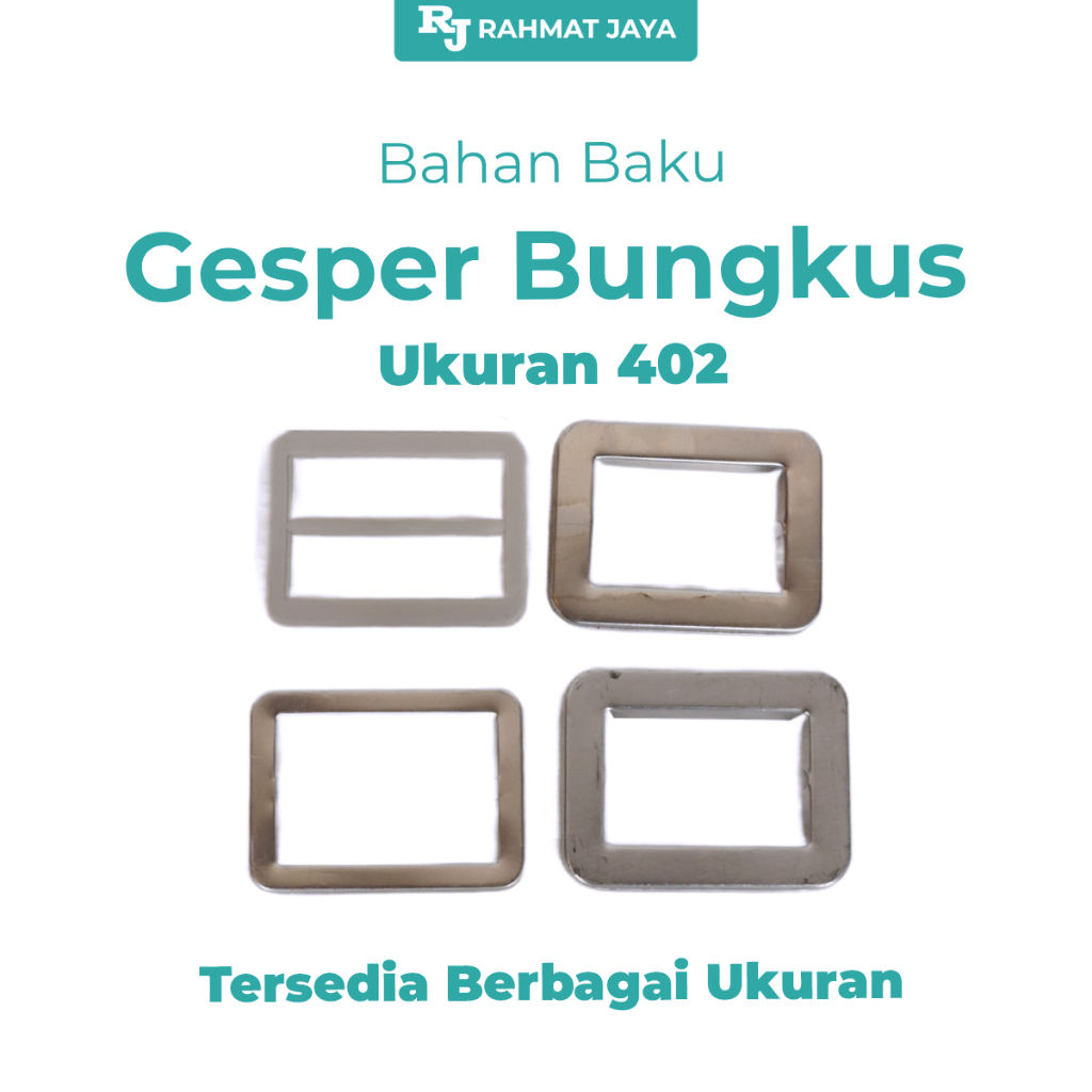 Rahmat Jaya Bahan Kepala Gesper Kotak Ukuran 402 Bungkus Kain Aluminium untuk Ikat Pinggang Custom