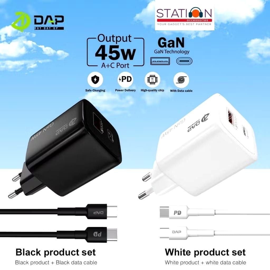 DAP D-AP17 gan charger 45W Dual Port Type C & D-AP4  Type C fast charging
