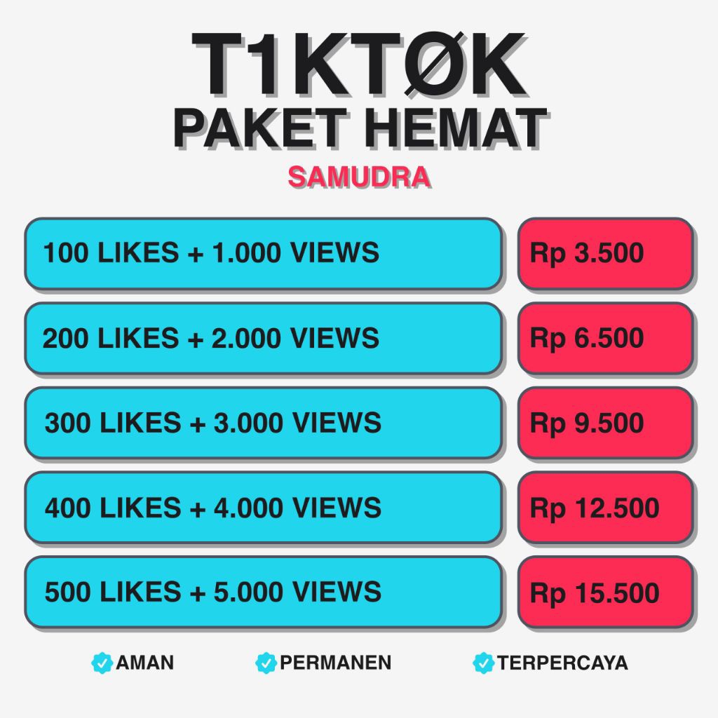 PAKET HEMAT TIKTOK Likes & Termurah - Likes Tiktok & Views Tiktok Termurah Terpercaya