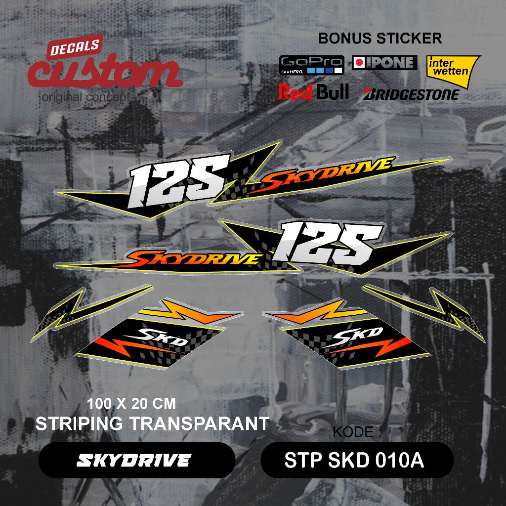 stiker motor suzuki skydrive transparan /  striping skydrive transparant decal