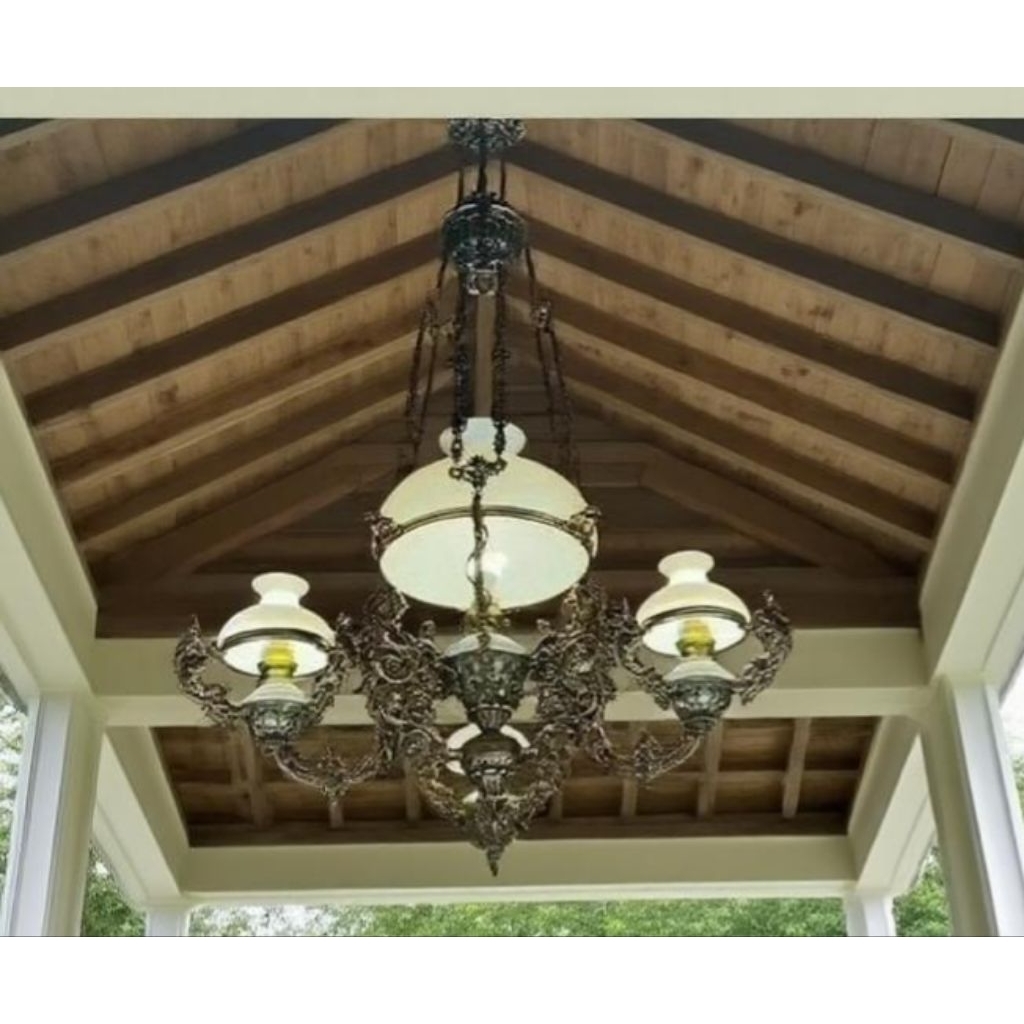 lampu gantung hias antik ovj cabang 3,lampu pendopo joglo