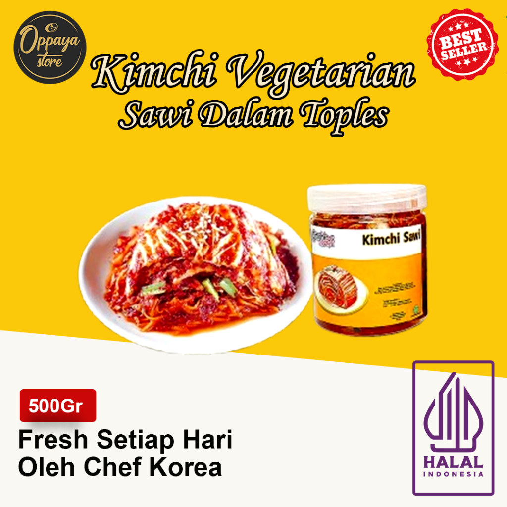 

Kimchi Vegetarian Fresh Korea Halal 300GR (Jar) Plastik