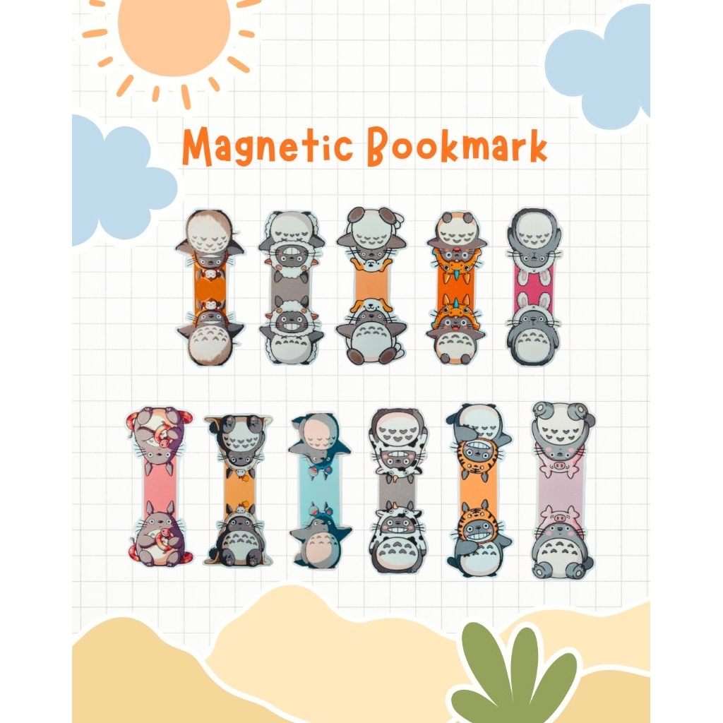 

Magnetic Bookmark Pembatas Buku Magnet Lucu Totoro