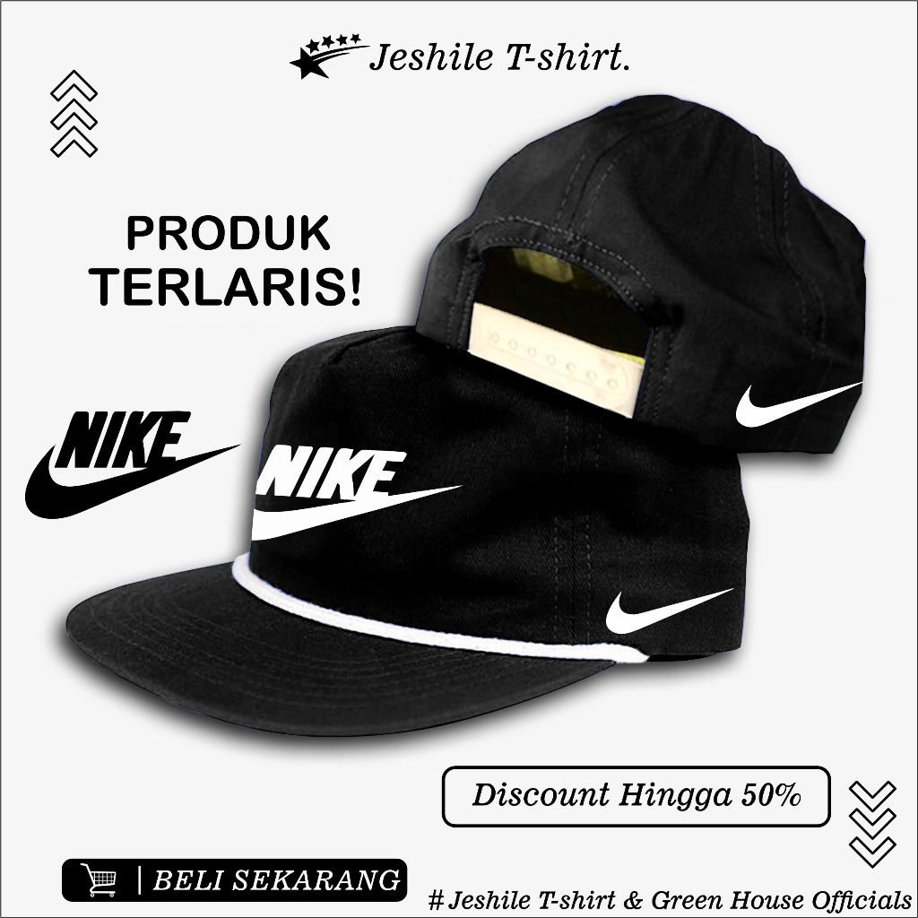 Topi snapback classic distro Nike special edition by jeshile tshirt bahan twil premium high quality