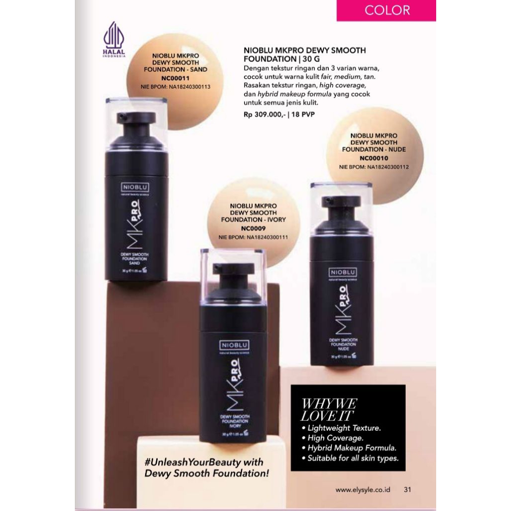 JAFRA NIOBLU MKPRO DEWI SMOOTH FOUNDATION 30gr SAND - IVORY - NUDE ORIGINAL