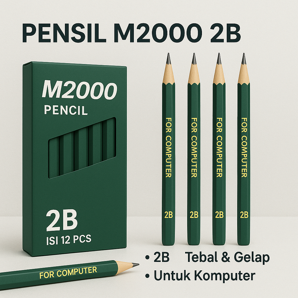 

Pensil 2B M2000 Isi 12 Pcs Alat Tulis Anak Pensil